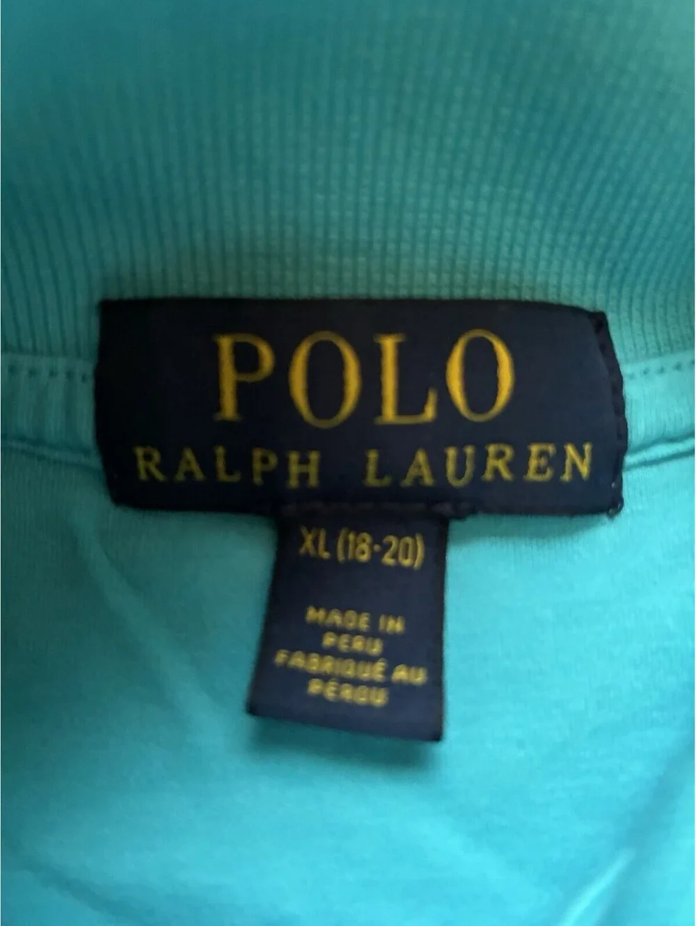 Polo Ralph Lauren Boys XL 18-20 Aqua Turquoise Blue Short Sleeve Polo -0003